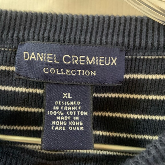Daniel Cremieux Navy Striped Pullover Sweater XL - Picture 2 of 7
